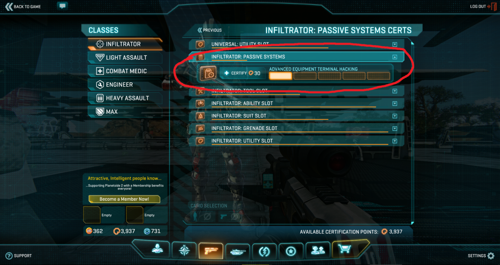 Separating Infiltrator Class to: Infiltrator And Sniper. Two Different  Roles And Purposes : r/Planetside